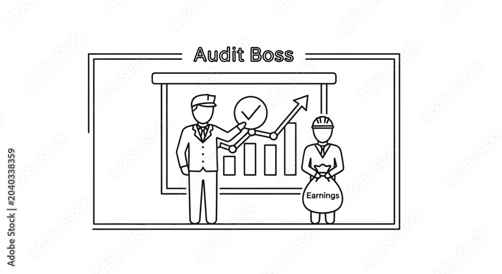 Fototapeta premium Audit boss presenting earnings report