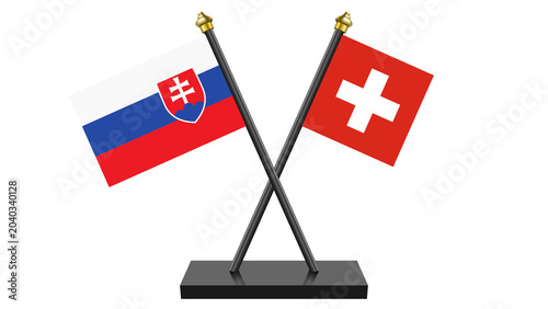Canvastavla Flag of Switzerland and Slovakia