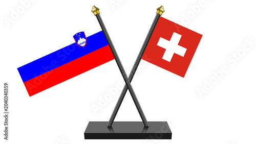 Canvastavla Flag of Switzerland and Slovenia