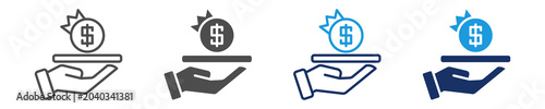 Fotografía exclusivity fee icon set with multiple concept