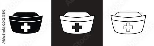 Nurse hat icon set. Suitable for website, logo, app, template, and UI design. Vector illustration.