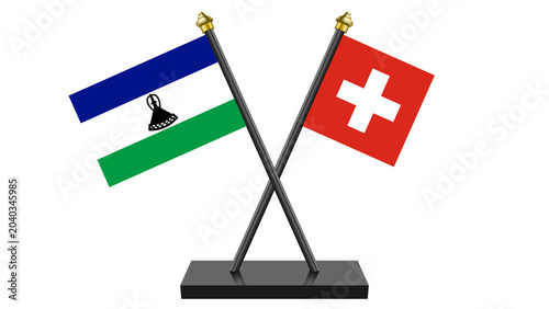 Obraz na płótnie Flag of Switzerland and Lesotho