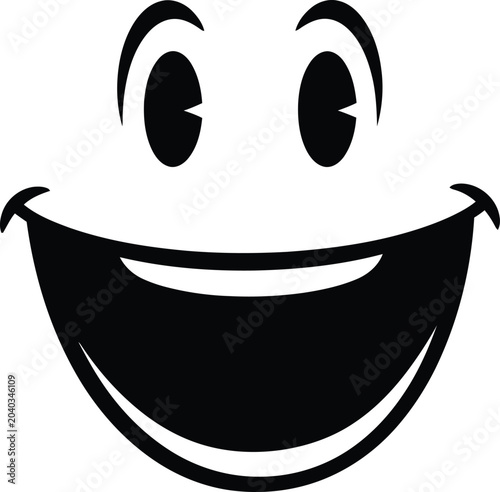 Foto Smiling face emoticon with raised eyebrows