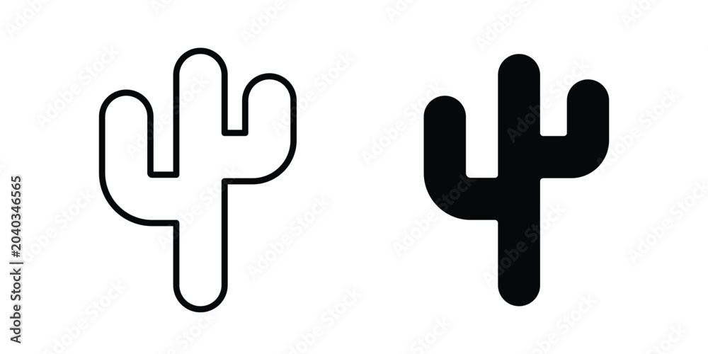 Obraz premium Cactus icon vector. pictogram illustration on white background.