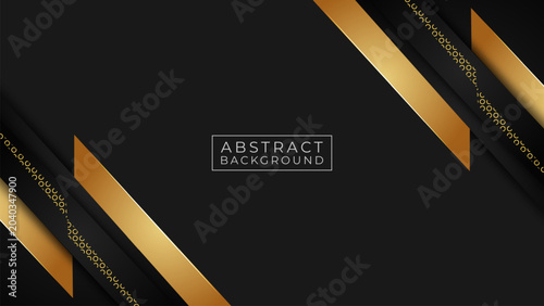 Luxury Black And Gold Abstract Background With Geometric Shapes