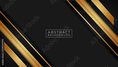 Elegant Black and Gold Abstract Background with Geometric Shapes