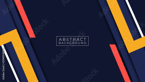 Modern Abstract Geometric Background with Navy Blue and Colorful Shapes