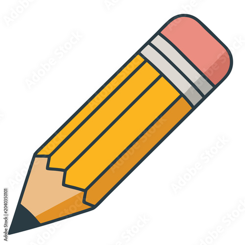 A colorful yellow pencil icon for creative design and education projects.