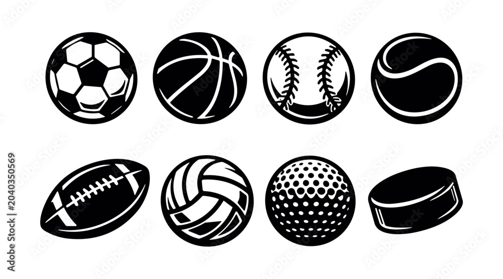 Fototapeta premium Sports Balls Icon Keywords