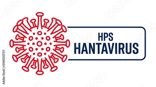Hantavirus Pulmonary Syndrome HPS Medical Banner Vector Illustration with Red Virus Cell Icon