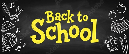 Welcome Back to School Typography Text Vector Illustration on Grid Background