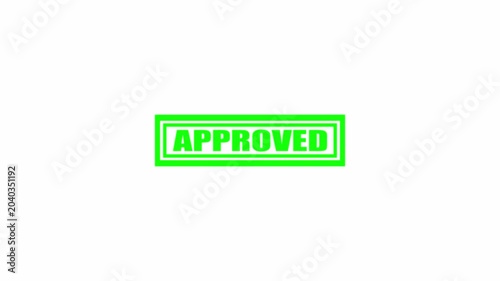 Approved stamp design animation on transparent background, Rubber, seal, red, vintage effect, textured, motion graphics for video content and web. 