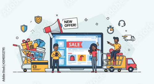 Canvastavla People Shopping Online Store Sale.
