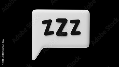 Sleep Zzz Square Bubble - White