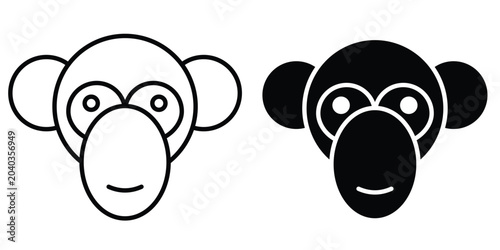 Photography Monkey icon vector. pictogram illustration on white background.