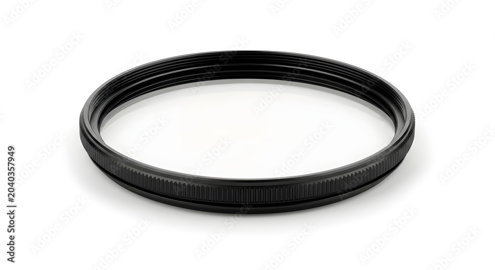 Fototapeta premium Black circular lens filter ring accessory for camera equipment