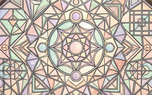 Intricate Pastel Stained Glass Mandala Pattern Background