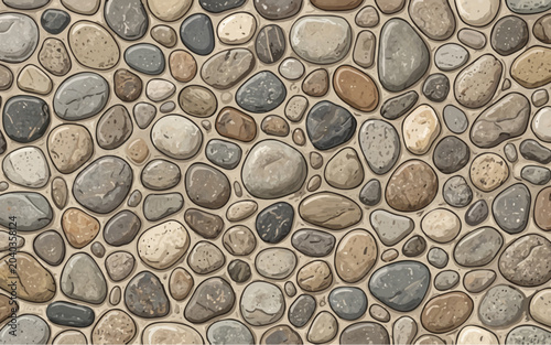 Realistic River Stone Cobblestone Texture Wallpaper