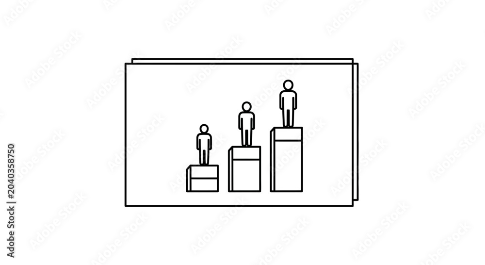 Fototapeta premium business growth concept with people on blocks
