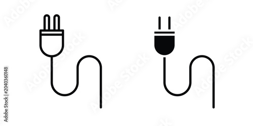 Quadro em tela Plug icon vector. pictogram illustration on white background.