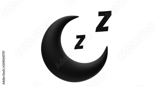 Moon with Sleep Zzz - Black