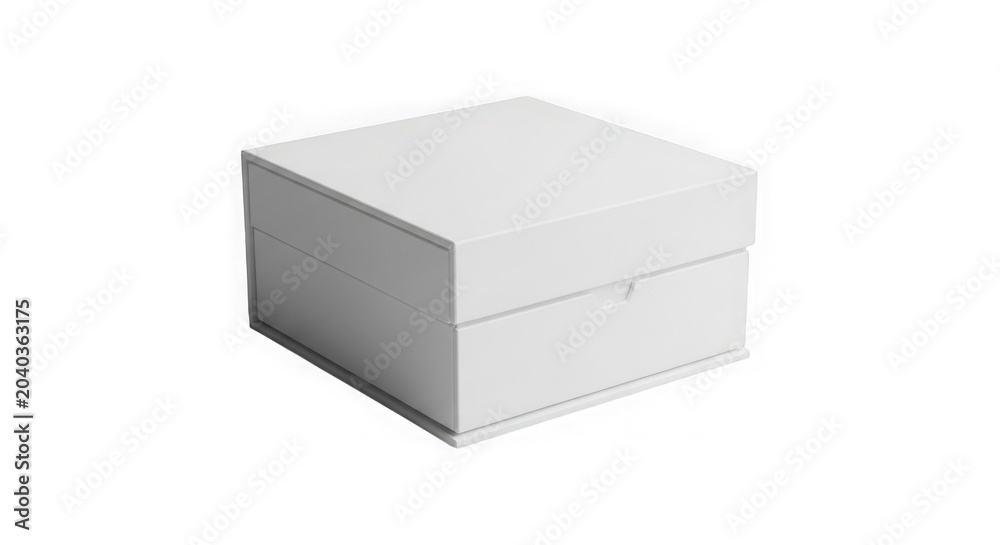 Naklejka premium Minimalist white gift box on plain background