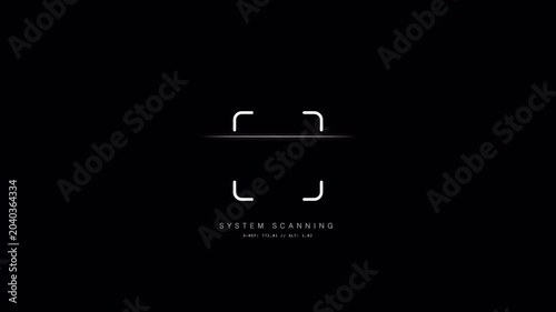 Biometric Fingerprint Scanner Icon Animation with Neon Shine for Security Identification System 4k video