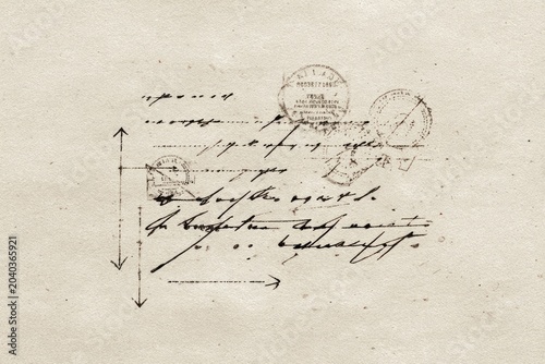 Obraz na płótnie Vintage handwritten letter texture