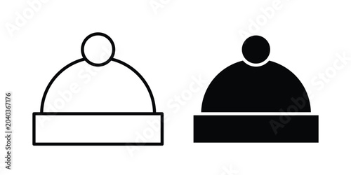 Tableau sur toile Winter hat icon vector