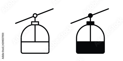 Bild auf Leinwand Chairlift icon graphic element set in black linear and clipatrt.