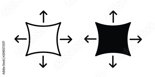 Schilderij op canvas Elasticity icon graphic element set in black linear and clipatrt.