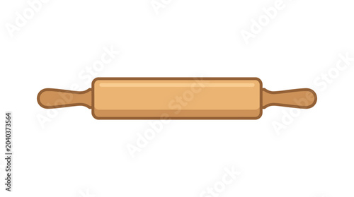 Foto Wooden rolling pin for baking.