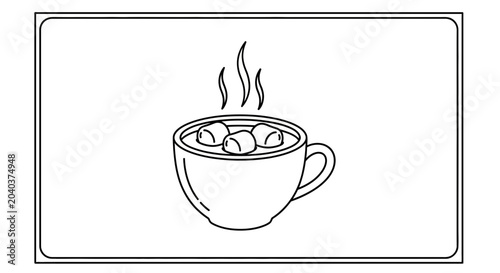 hot chocolate in a cup with marshmallows