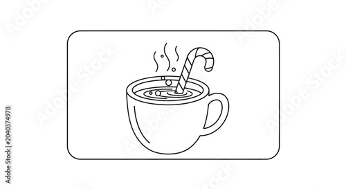 hot chocolate with candy cane