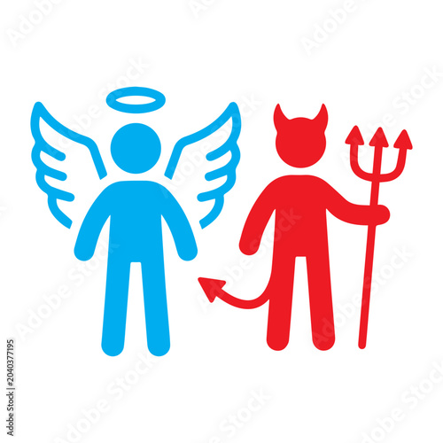 Obraz na płótnie Angel Versus Devil Icon