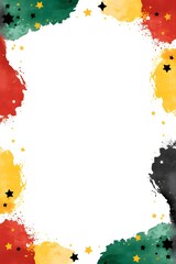 Juneteenth Celebration Watercolor Background in Red Green and Gold