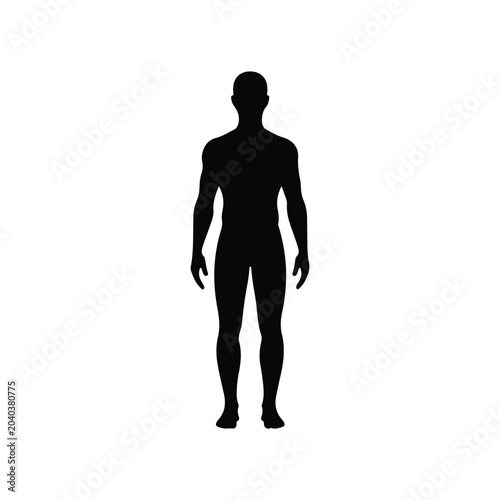Male human body flat vector icon for medical app and website