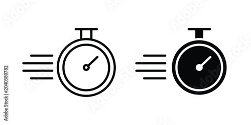 Tableau sur toile Quick icon graphic element set in black linear and clipatrt.