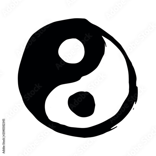Bild auf Leinwand Hand drawn yin yang symbol Zen and Tao Harmony and balance Black and white yin a