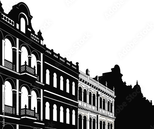 silhouette of the old building
