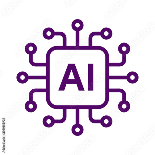 Ai chip icon isolated on transparent background