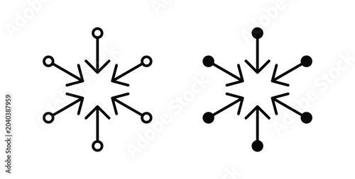 Centralized icon, outline style icon for web. vector graphics