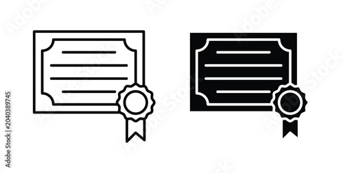Diploma icon, outline style icon for web. vector graphics