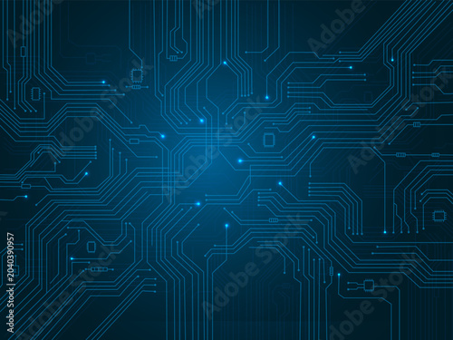 Geometric background and high tech circuit board connection system
