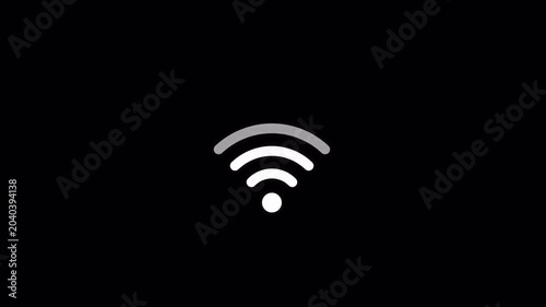 Wifi Signal Icon Animation with Error Sign on Transparent Background, Lost Internet Connection and Network Failure Symbol, Wireless Disconnected Motion Graphic 4k video