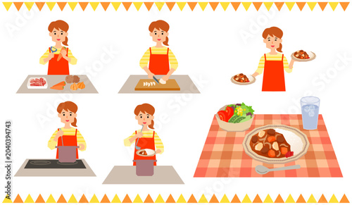 Photos カレーライスを作る女性
