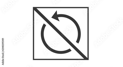 No Rotation Icon: Prohibited Refresh Symbol in Square