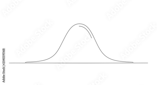 Normal Distribution Bell Curve Graph Line Art Illustration for Statistics and Data Analysis