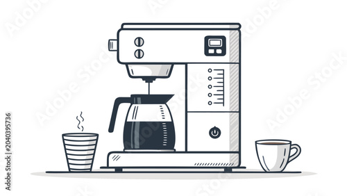 Tableau sur toile Coffee Maker Machine With Cups.