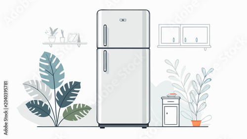 Fotografía Modern Double Door Household Refrigerator.